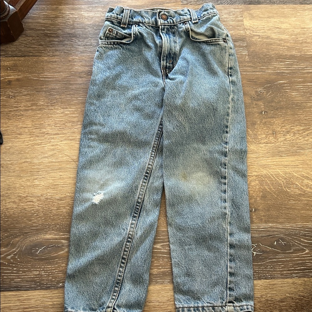 E900 Vintage Little Levis 550 Relaxed Fit Jeans KidSize 7R Orange Tab Distressed